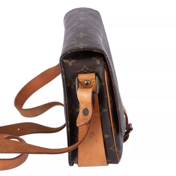 Louis Vuitton Brown Monogram Cartouchiere MM M51253 Shoulder Bag Crossbody - Picture 3 of 13